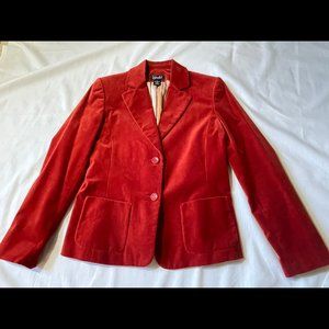 Rafaella ladies rust/orange, cotton velveteen blazer; Size 8